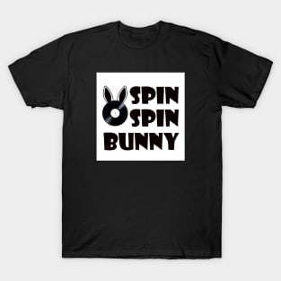 SpinSpinBunny Main Square Logo - Black and White T-Shirt